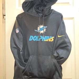 NFL Nike Miami Dolphins Therma-Fit Black Hoodie With NFL & Nike Logos